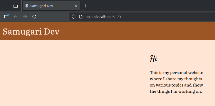 Samugari website running